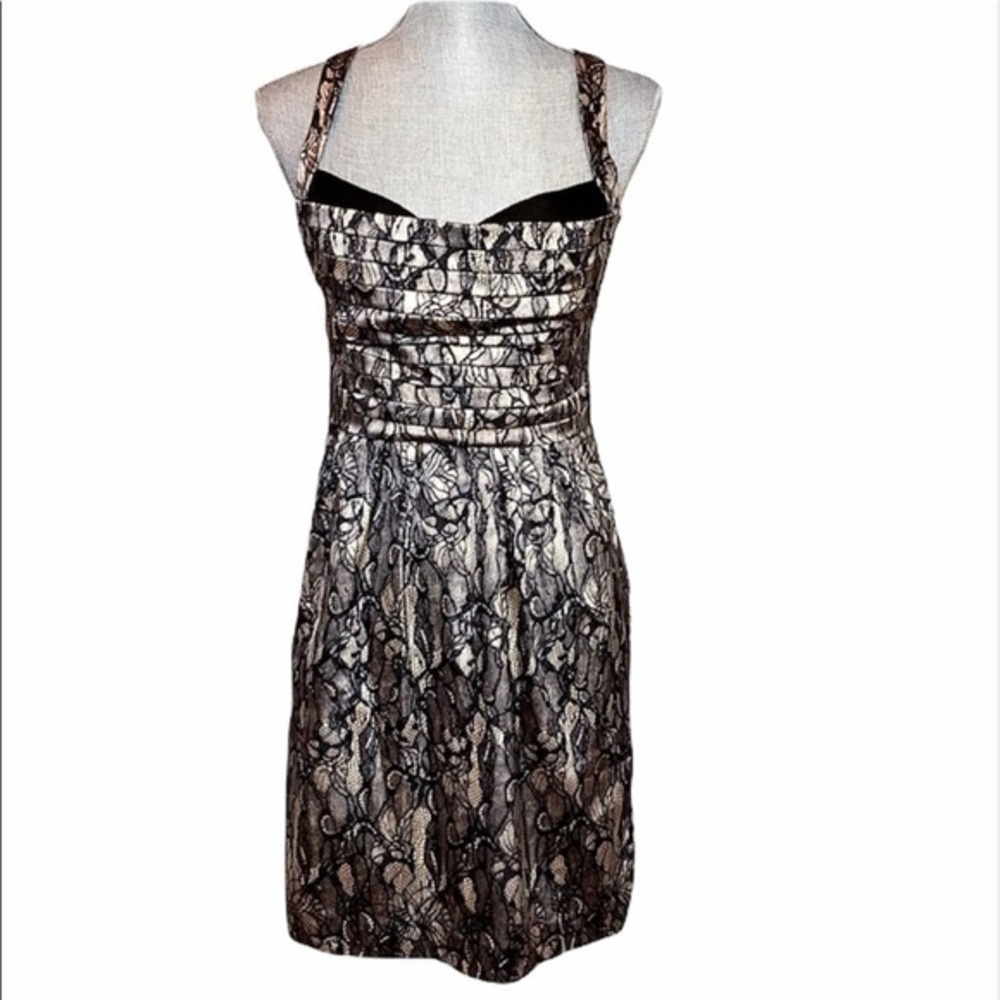bebe Black and Silver Lace Mini Dress